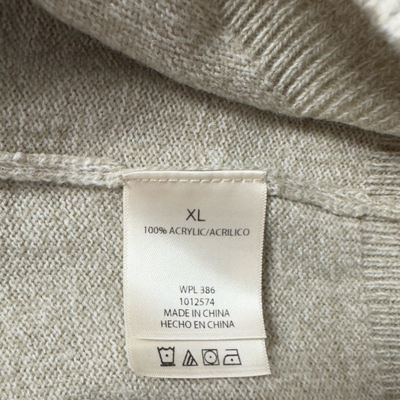 Haggar Clothing Men’s Beige Pullover 1/4 Zip‎ Mock Neck Tight Cable Knit XL - Picture 6 of 10